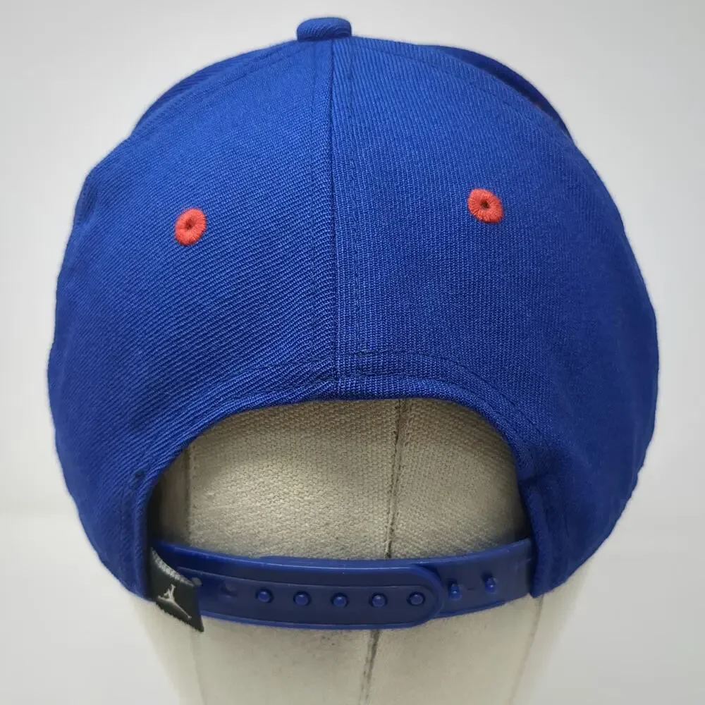 Jordan Snapback Blue One Size Red Jumpman Logo Embroidered Flat Brim Hat